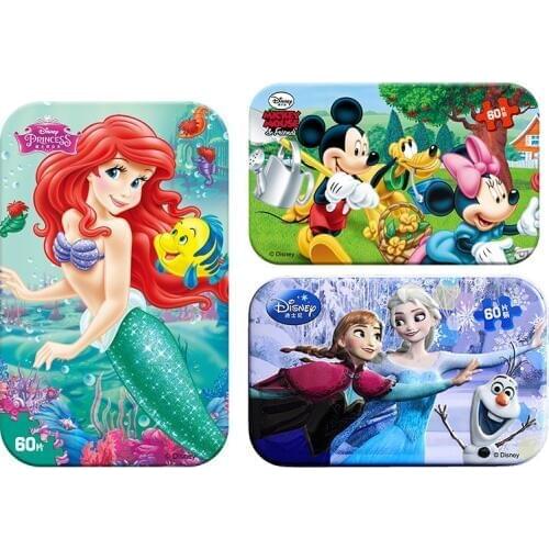 Hot Sale Disney Frozen Car Disney 60 Slice Small Piece Puzzle Toy Children Wooden Jigsaw Puzzles Kids Educational Toys For Baby