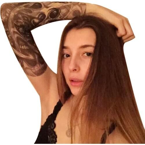 Men Women Fake Tattoo Arm Sleeves Cover Cool Sleeves Cuffs Sport Elastic Arm Sleeves UV Sun Protection