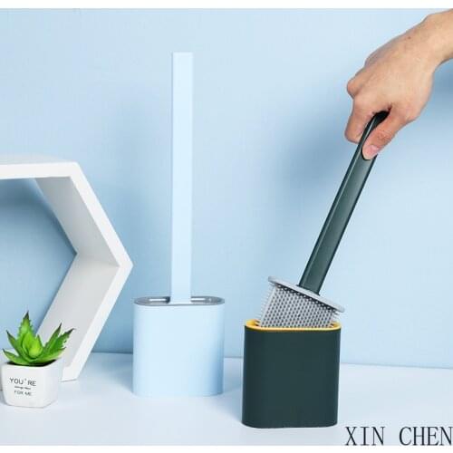 Long Handle Bathroom Soft Brush And Holder With Lid Wall Mount Toilet Brush Set Thoroughly Clean Any Corner Lightweight Durable