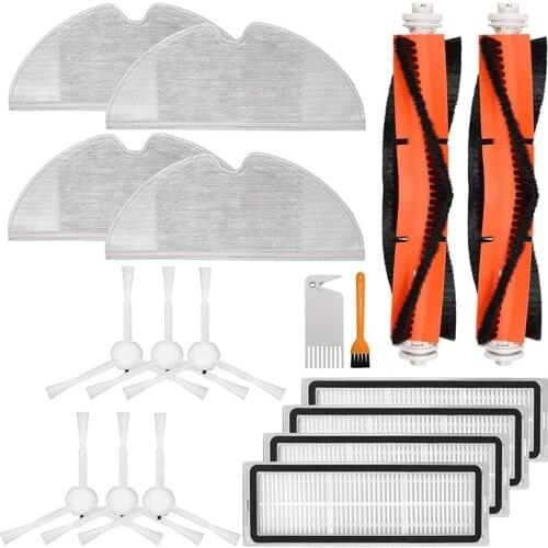 Accessories Kit for Xiaomi Mijia 1C Robotic Vacuum Cleaner,2 Main Brush,6 Side Brush, 4 Hepa Filter,4 Mop Cloth