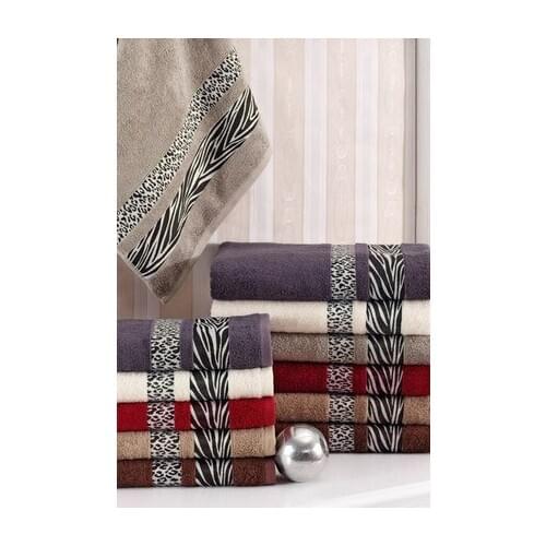DowryWorld-Leopard Zebra Bamboo 6-Piece Bath Towel Set %100 Bamboo