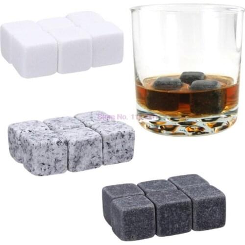 200set 6pc/set 100% Natural Whiskey Stones Sipping Ice Cube Whisky Stone Whisky Rock Cooler Wedding Gift Favor Christmas Bar
