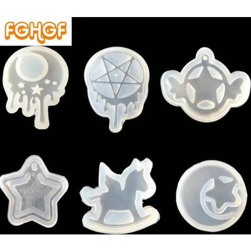 Adorable Cartoon Sailor Girl Pendant Silicone Molds UV Epoxy Resin Craft Flatback Jewelry Accessory DIY Moon Star Mould