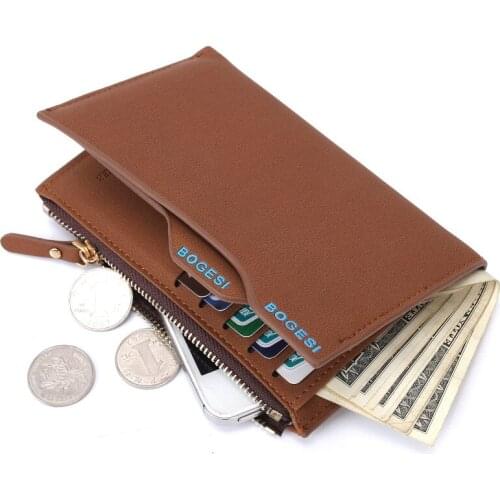 Casual Mens New Wallet Multi-card Position Card Holder Short Change Bag Top Quality PU Leather Purse