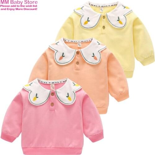 Girls Baby Bottoming Shirt Spring Autumn Long-Sleeved T-Shirt For Girls Cartoon Cotton Childrens T-Shirt Sweater 1-4Years