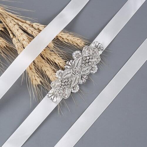 S369 Refined Pearl Applique Bride Wedding Belts Bridesmaid Bridal Dress Accessories Belt Women Prom Evening Dresses Sash