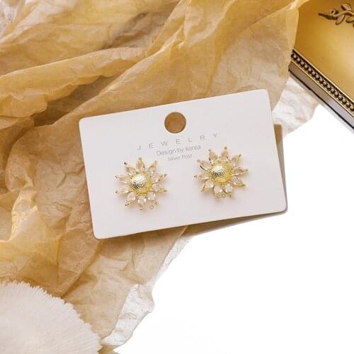Sunflower Ear Stud Daisy Flower Earrings Girl Earrings Trendy 2020