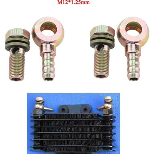 M12*1.25 Handle OD 8mm 6mm Spherical Hollow Screw Adapter Fit Motorcycle Oil Cooler 80CC-250CC Engine Motocross Cooling Radiator