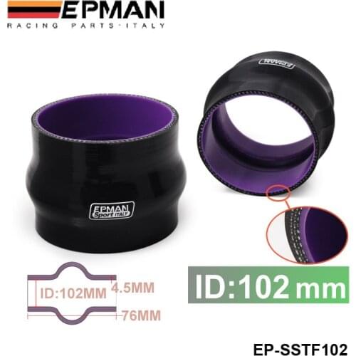 4" 102mm Silicone Hump Coupler Hose Black Reinforced Turbo Coupling For Volkswagen Golf Mk3 EP-SSTF102