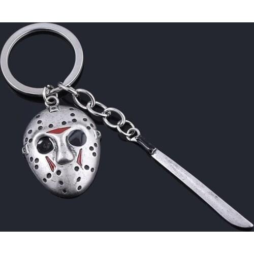 Horror Keychain Chucky Face Penny Wise Jason Hockey Freddy Pendant Key Chain for Women Men Car Keyring Jewelry Gift