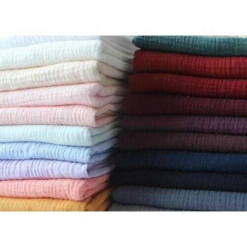 Fabric Drape Cotton and Linen Double Gauze Crepe Baby Clothes Fabric Ladies Skirt Sleepwear Fabrics 200x135cm