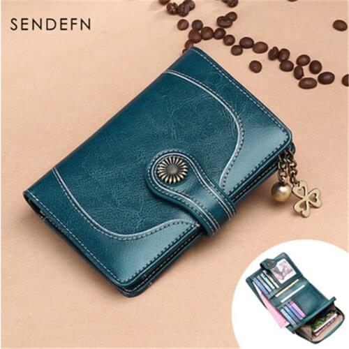 SENDEFN brand boutique wallet new leather womens wallet tri-fold folding coin purse female large-capacity short wallet