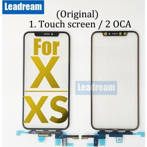 10Pcs Original Touch Screen Digitizer with OCA For iPhone X XS XR XS Max Touch Panel Outer Screen Glass Replacement
