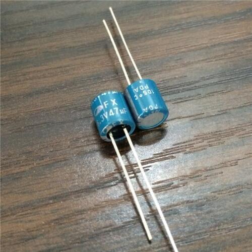 100pcs 47uF 6.3V SAMWHA FX Series 6x7mm 6.3V47uF Top Grade Solid Capacitor