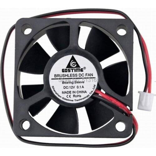 100 Pieces Gdstime DC 12V 50mm * 50mm * 15mm 50mm 5cm 0.1A 5000RPM Sleeve Bearing Brushless Axial Cooling Cooler Fan