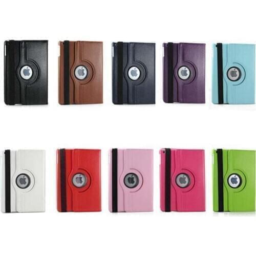 100Pcs/lot 360 Rotating PU leather Cover Case For iPad Mini 1 2 3 4 5 Air 2 Tablet Case