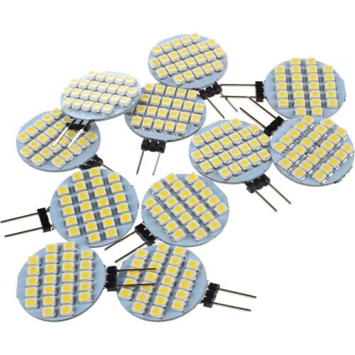 10x G4 SMD 24 LED Cabinet Marine Camper Car Bulb Lamp 12V Warm White Light