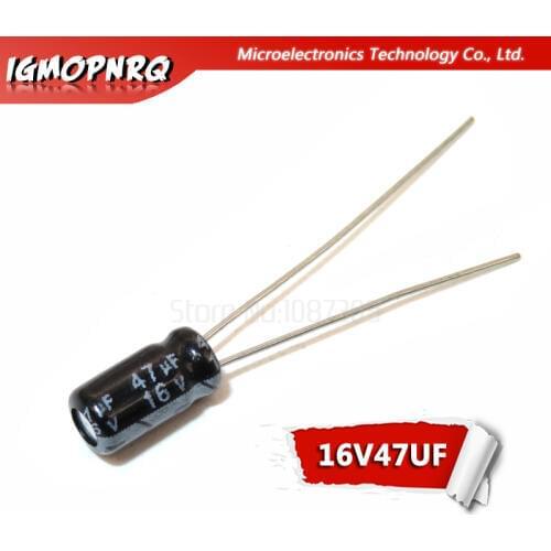 50pcs electrolytic capacitor 16V47UF 4*7 volume 47uf 16v 4*7MM