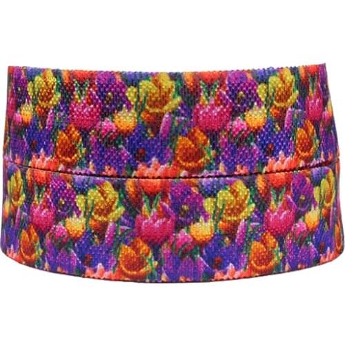 50yards/lot) Factory directly foe soft nylon elastic ribbon in flower patterns