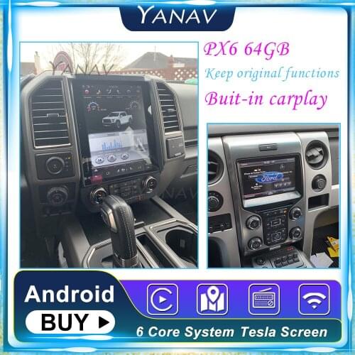 12.1 vertical screen Car stereo GPS navigation For Ford Raptor 2014 Sync 2 Android car Auto radio audio multimedia head unit MP3