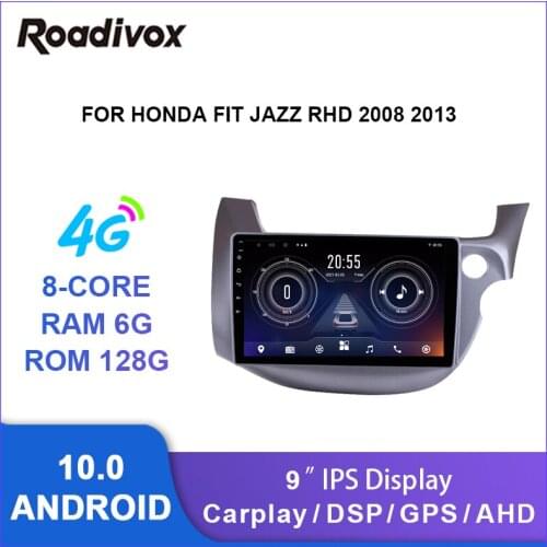 9" android 10.0 car radio video gps navigation player for honda Fit Jazz RHD 2008 2013 multimedia autoradio stereo head unit