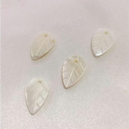 12*18MM 60Pcs/pack 100% Natural Shell Beads Leaf Shape Stone Earring Bead Jewelry Charms