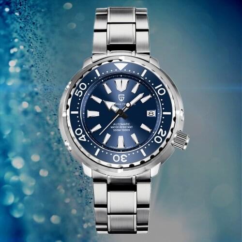 PAGANI DESIGN New 300M Diving Watch Stainless Steel Large Dial Mechanical Watch Sapphire Glass Automatic Watch relogio masculino