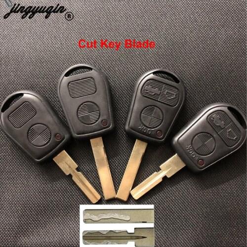 Jingyuqin 3 Button Blade Car Key Replacement Remote Key Case Shell for BMW E31 E32 E34 E36 E38 E39 E46 Z3 Fob Uncut key case