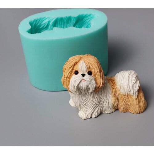 DW0260 PRZY Mini Dog Mold Silicone Puppy Mold Malzis Dog Candle Moulds Soap Molds Clay Resin Moulds