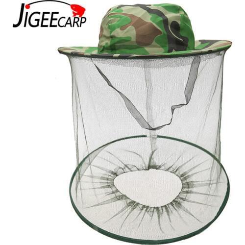 JIGEECARP 1PC Outdoor Fishing Cap Hunting Camouflage Insects Proof Hood Anti-Mosquito Cap for Camping Hooded Insect Net Caps