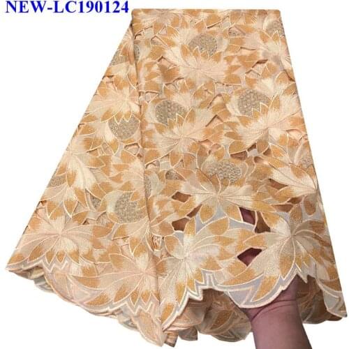High Quality Nigerian With Rhinestones African French Net Lace Fabric Embroidered 100% Swiss cotton Lace Fabric 5 yards XT-001