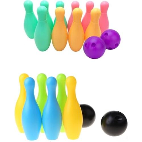 Small Plastic Bowling Pin Bowling Ball Set Fun Indoor Family Games Educational Toy Balls for Kids Boys Girls Entertainment