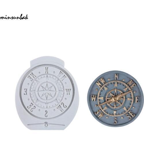 Minsunbak Compass Chocolate Silicone Mold Fondant Cake Baking Decoration Tool Sugarcraft