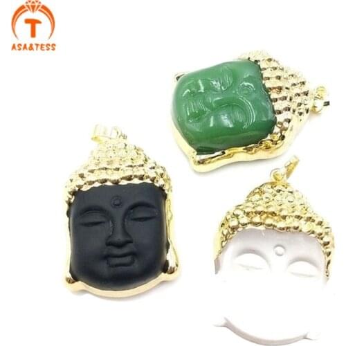 Fashion smiling buddha head pendant Religious Leshan Giant Buddhism Full Rhinestone Paved Charm for Necklace Jewelry DIY Making