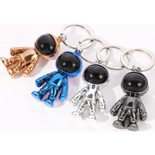 Fashion Handmade 3D Astronaut Space Robot Spaceman Keychain Keyring Alloy Gift for Women Men Boyfriend Girlfriend A5KE