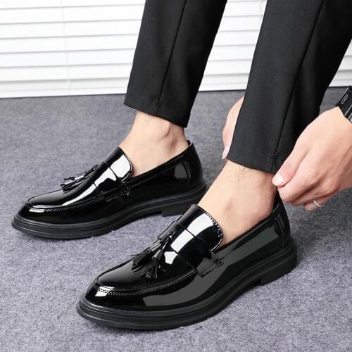 2019 mens leather shoes mens casual shoes high quality pu male party shoes zapatillas hombre fashion Black male Mocassins X3-50
