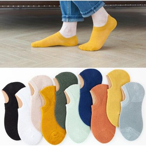 Hit sales Mens socks summer Novelties mesh Anti-slip Invisible short 5 pairs no show fashion cool Lot high trend socks mens