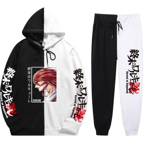 Japan anime Record of Ragnarok 2021 autumn new pattern fashion loose national tidesplicing style Mens Hoodies sports suit