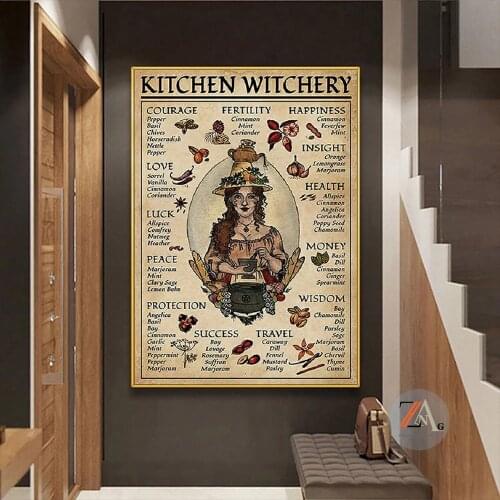 Witch woman posters and prints decorate canvas wall picture witch magic knowledge art painting gift bedroom home decoration