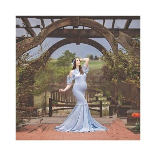 Long Sleeve Maternity Gown Lace Maxi Dress Pregnant Women Clothes Photography Pregnancy Dress Maternity Dresses for Photo Shoot