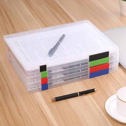 Practical A4 Transparent File Storage Box Clear Plastic Document Cases Desk Paper Organizers