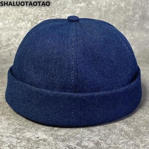 SHALUOTAOTAO Trend Male Cowboy Water Wash Berets Adjustable Size Hole Retro New Female Beanie Hat Spring Summer Gorra 2021
