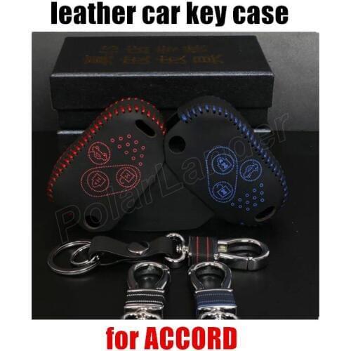 Only Red best selling car styling Hand sewing car key case cover Genuine quality leather fit for HONDA ACCORD CITY