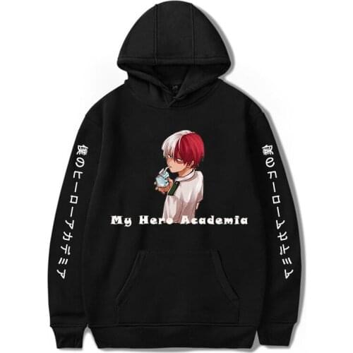 Anime Todoroki Shoto Hoodies Cosplay Casual My Hero Academia Sweatshirt Streetwear Harajuku Printed Logo Autumn Winter Pullovers