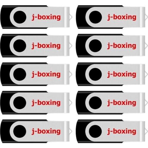 J-boxing 32GB 8GB 16GB USB Flash Drive Metal Swivel Memory Stick Black Rotating Pen Drives Thumb Storage 1GB 2GB 4GB 10PCS/Pack