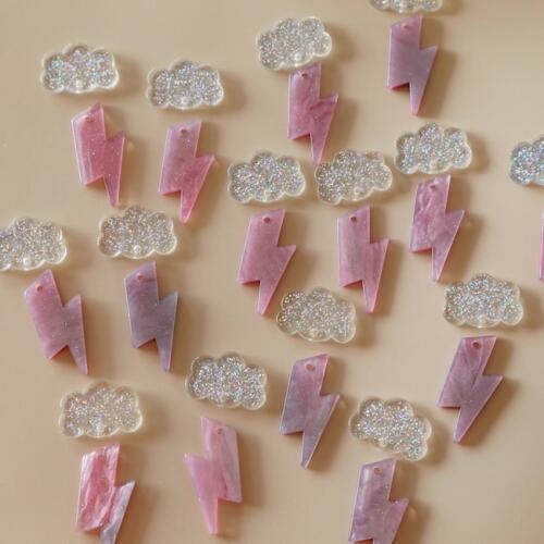 Store Owner Customizable Cloud And Lightning Acetic Acid Pendant Combination INS Wind Taste DIY Hand Made Accessories Earrings