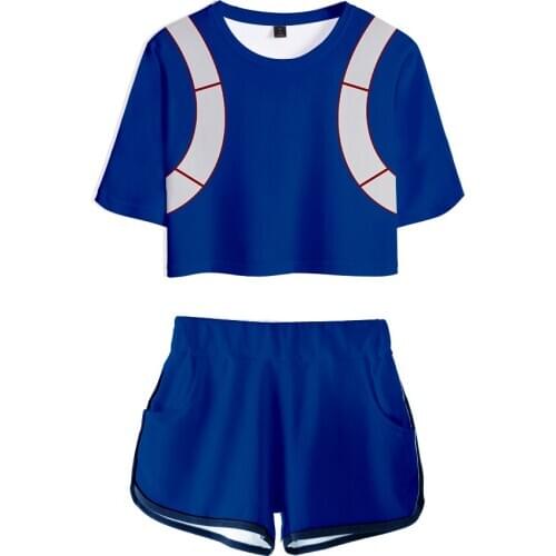 My Hero Academy Cosplay Costume OCHACO URARAKA Todoroki Shoto Bakugou Katsuki Girls Sexy motion outfits Women Two Piece Set