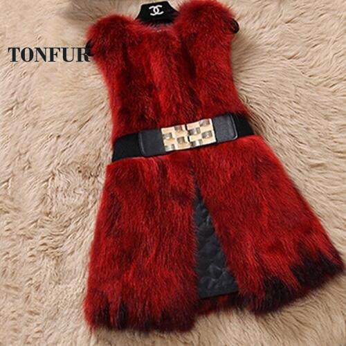 Genuine Fox Fur Vest Nature Women Fox Fur Gilet Factory Custom big size Wholesale Fur Waistcoat DFP872