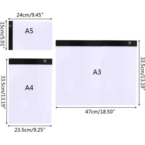 1 Set A3/A4/A5 Drawing Tablet Digital Graphics Pad LED Light Box Copy Board Writing Pad Art Painting Sketching Table