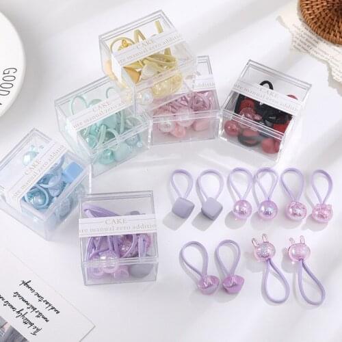 10Pcs Cute Bunny Star Princess Headwear Kids Elastic Hair Bands Girls Sparking Baby Headdress Tie Gum Ropes Hair Accessories
